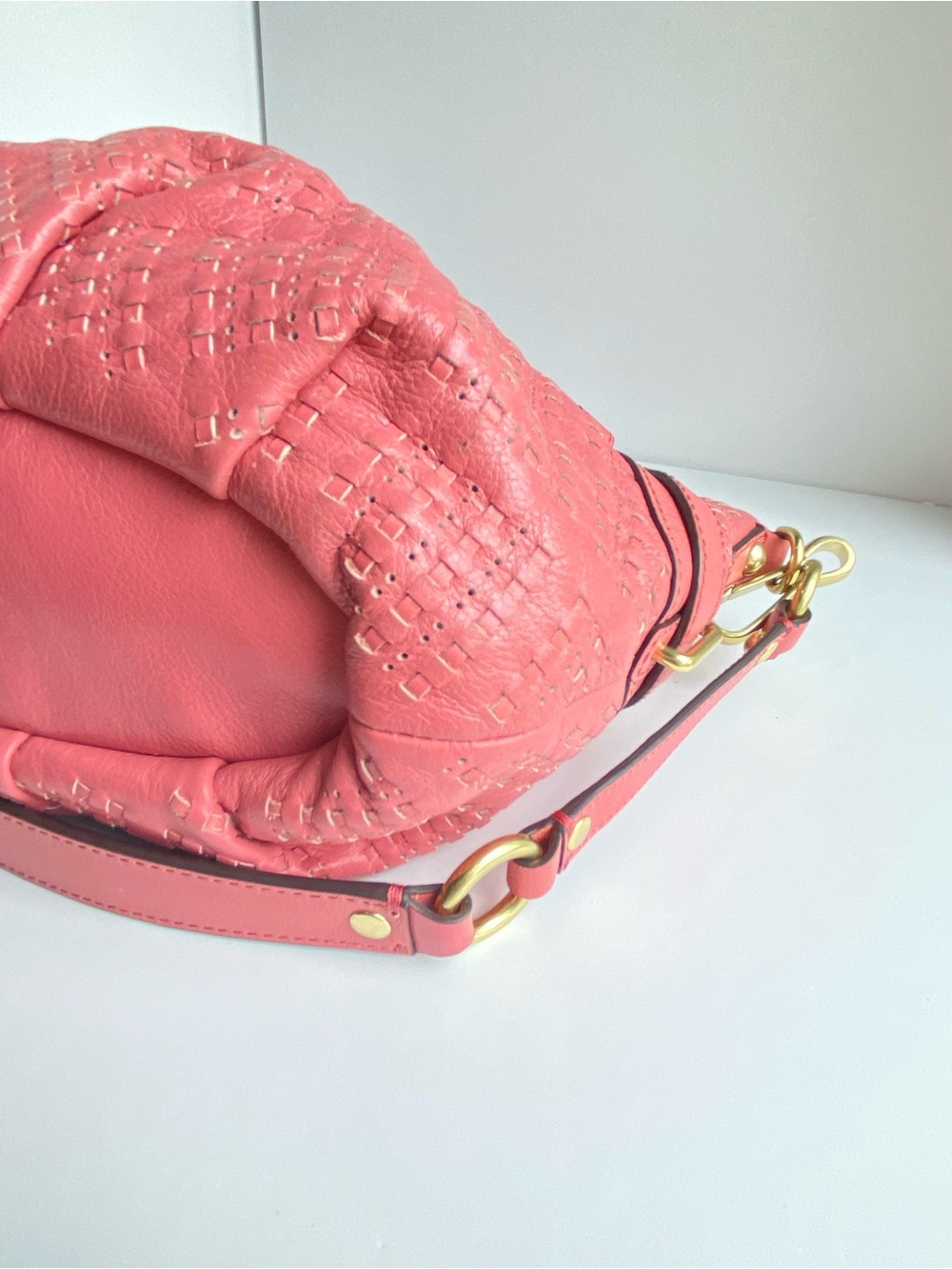 Coach Madison Woven Leather Sophia Satchel in Rose Pink - Picture 11 of 14